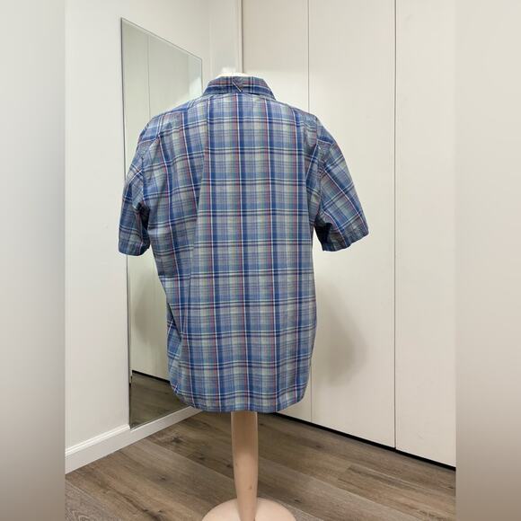 ROYAL ROBBINS Men's Blue Plaid Button Down Regular Fit Short Sleeve Shirt XXL - Picture 3 of 5